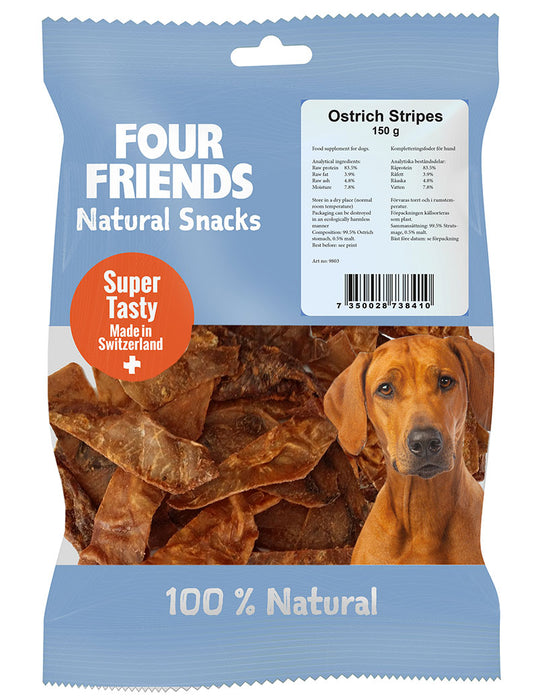 FourFriends - natural snacks ostrich stripes