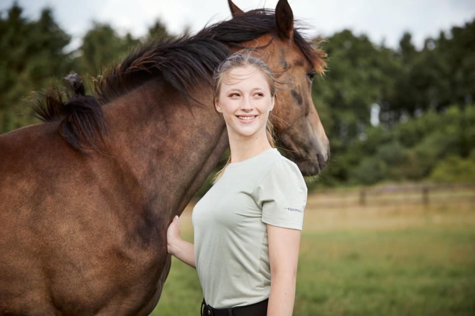 Equipage - mara kortärmad ridblus sage green