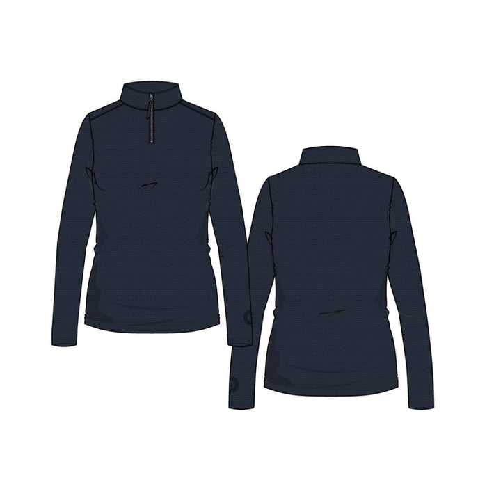 Equipage - scarlet långärmad ridskjorta med half-zip navy