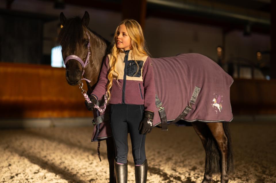 Equipage - minna zip fleece ridjacka för barn montana grape