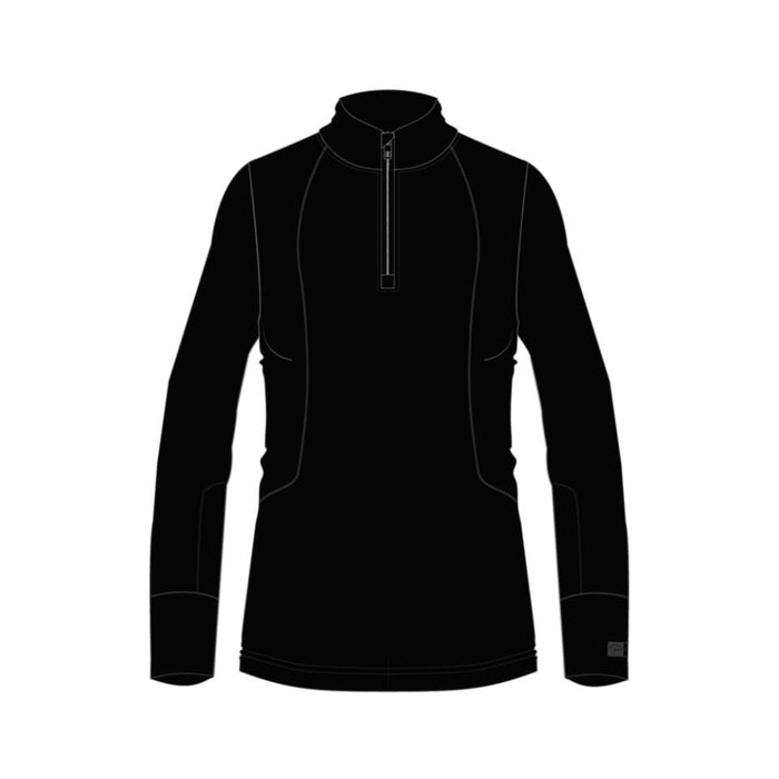 Catago - madeleine merino långärmed half-zip top svart