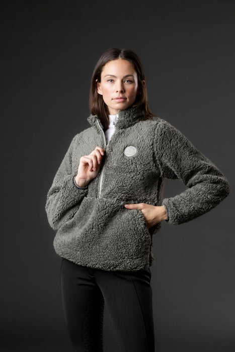 Equipage - joelle half-zip teddy ridjacka forest