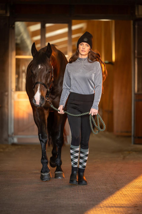 Equipage - shimmer långärmad ridskjorta med half-zip asphalt