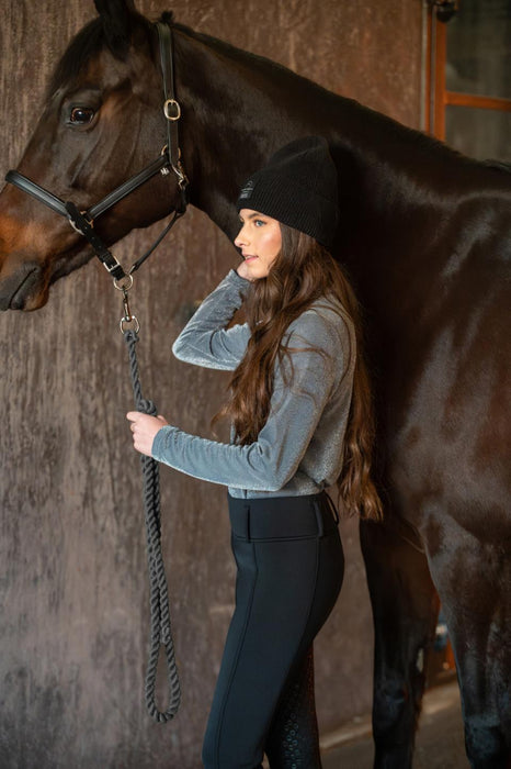 Equipage - shimmer långärmad ridskjorta med half-zip asphalt