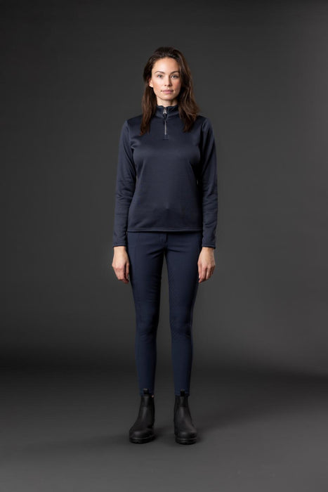 Equipage - scarlet långärmad ridskjorta med half-zip navy