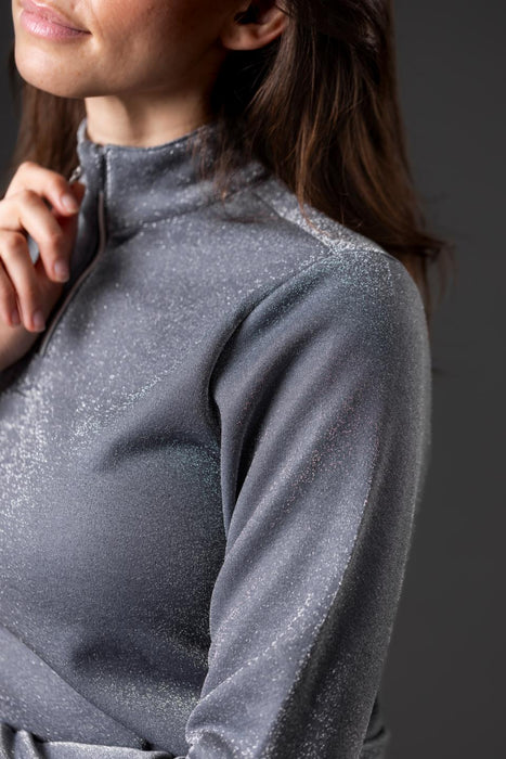 Equipage - shimmer långärmad ridskjorta med half-zip asphalt