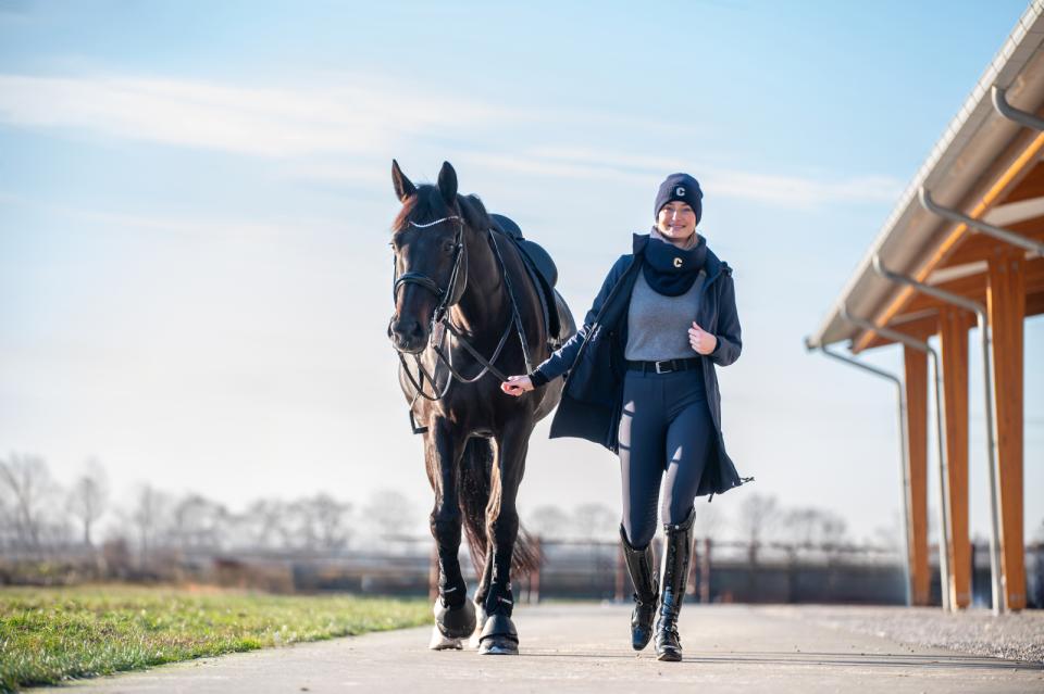 Catago - abby lång ridjacka i softshell navy