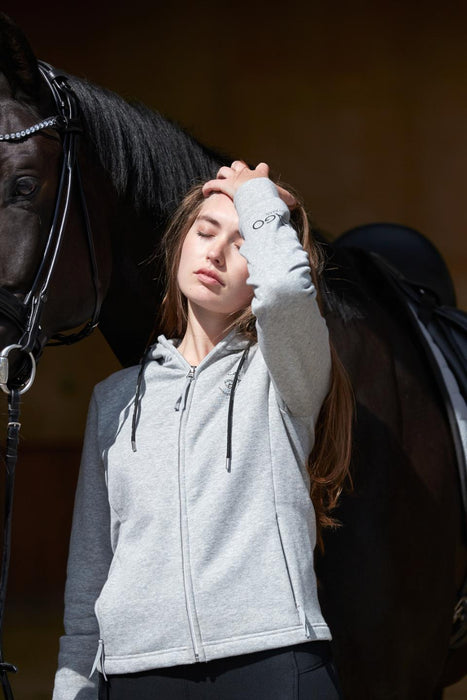 Catago - natalie hoodie med dragkedja grå melange