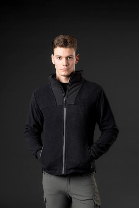 Catago - men aiden zip ridjacka i polar fleece svart