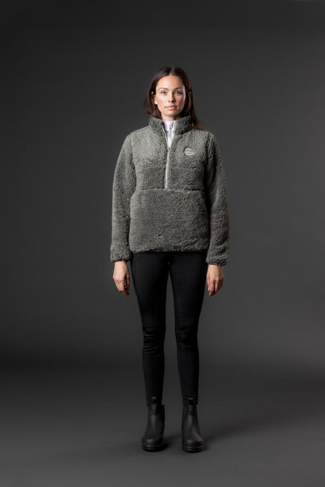 Equipage - joelle half-zip teddy ridjacka forest