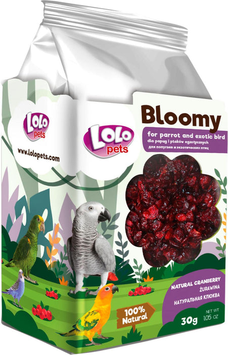 Bloomy - cranberry för papegojor och exotiska fåglar