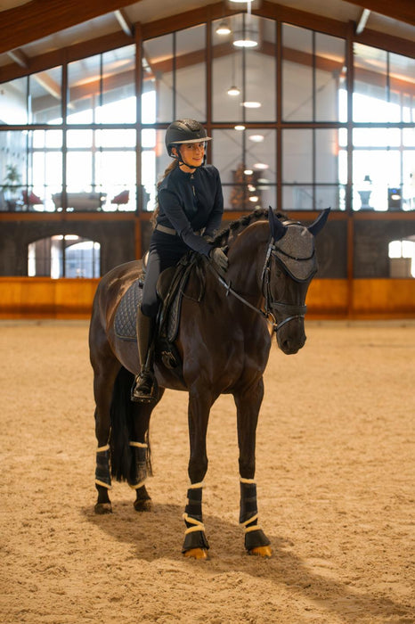 Equipage - scarlet långärmad ridskjorta med half-zip navy