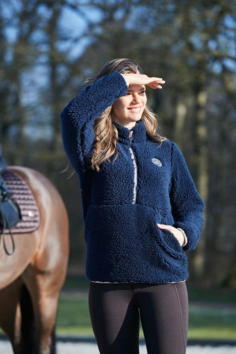 Equipage - joelle half-zip teddy ridjacka navy