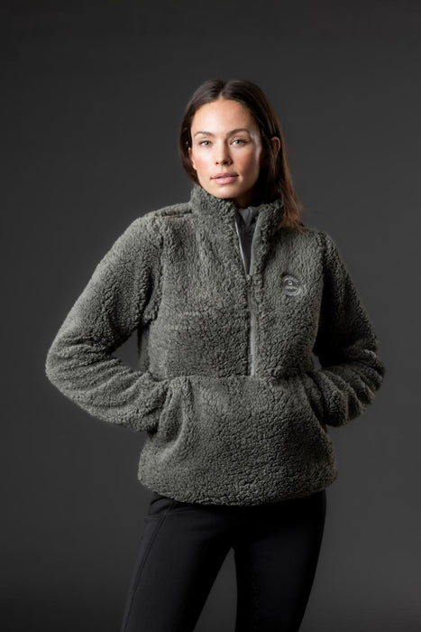 Equipage - joelle half-zip teddy ridjacka forest