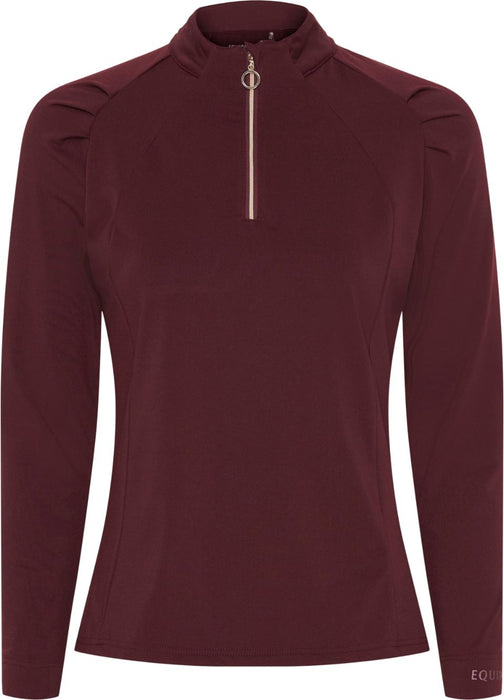 Equipage - jemma långärmad half-zip top wine