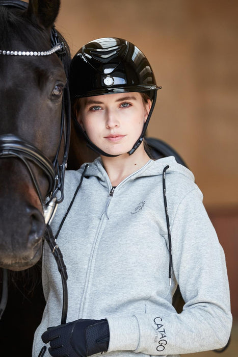 Catago - natalie hoodie med dragkedja grå melange