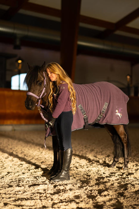 Equipage - minna zip fleece ridjacka för barn montana grape