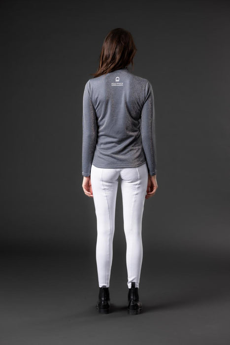 Equipage - shimmer långärmad ridskjorta med half-zip asphalt