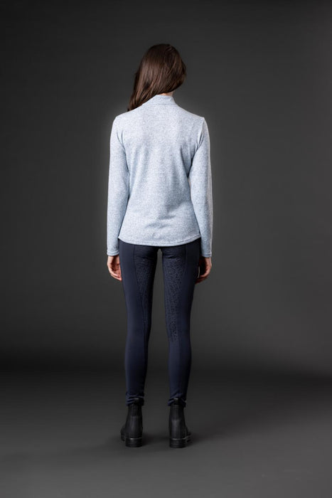 Equipage - stacey långärmad ridskjorta med half-zip blue fog