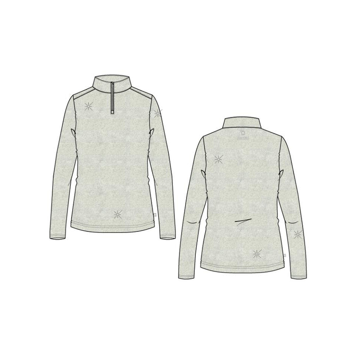 Equipage - shimmer långärmad ridskjorta med half-zip vit