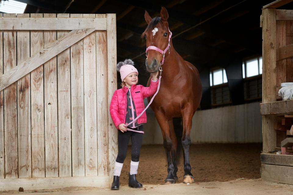 Equipage - kids harris jacket pink peacock