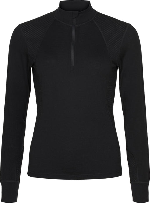 Catago - madeleine merino långärmed half-zip top svart