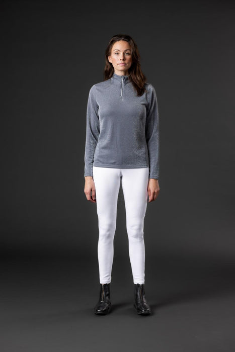 Equipage - shimmer långärmad ridskjorta med half-zip asphalt