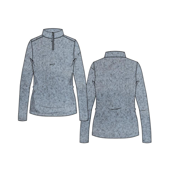 Equipage - stacey långärmad ridskjorta med half-zip blue fog