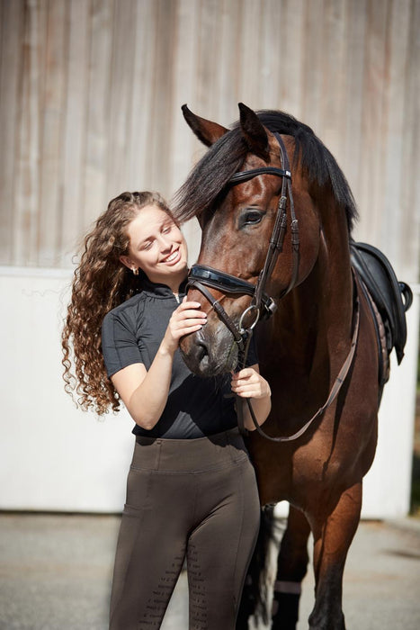 HorseGuard - cryll 24.1 träns kombinerad nosgrimma med tillbakadrag brun.