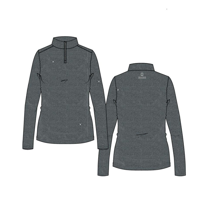 Equipage - shimmer långärmad ridskjorta med half-zip asphalt