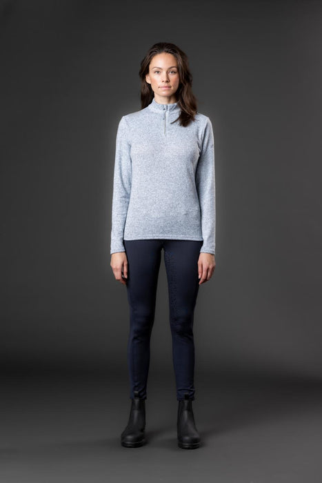 Equipage - stacey långärmad ridskjorta med half-zip blue fog