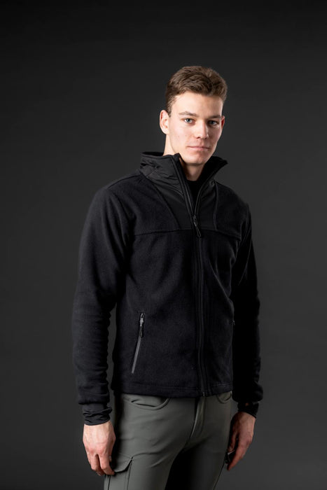 Catago - men aiden zip ridjacka i polar fleece svart