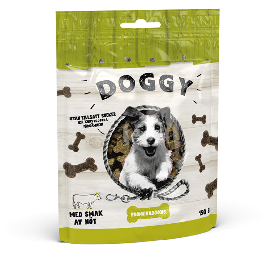 Doggy - promenadgodis nöt 150g - godis för hundar