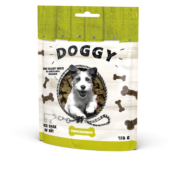 Doggy - promenadgodis nöt 150g - godis för hundar